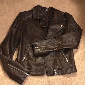 Brown leather jacket